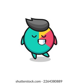 chart cartoon illustration with a shy expression , cute style design for t shirt, sticker, logo element