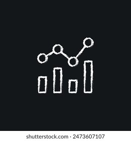 Chart chalk icon. Line customizable illustration. Contour symbol. Vector isolated outline drawing.