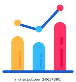 Chart of changing stock quotes. Change in exchange rate and commodity assets. Overcoming crisis in economy, changing declining trend to growth. Simple Flat vector isolated on white background