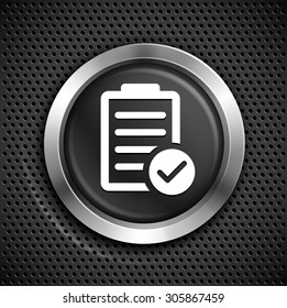 Chart with Checkmark on Black Round Button