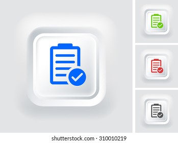 Chart with Checkmark on White Square Button