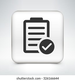 Chart with Checkmark on White Square Button