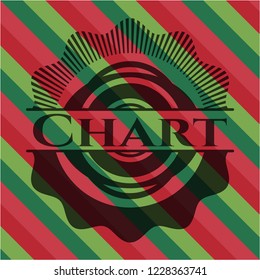 Chart christmas colors emblem.