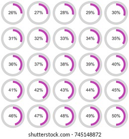 Chart circle with an indication of percents within the circle for brochures, presentations, articles, report, plans. 