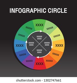 chart circle infographic template vector image -12 twelve