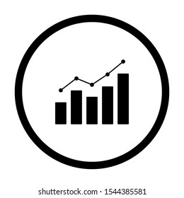 Chart and circle on white