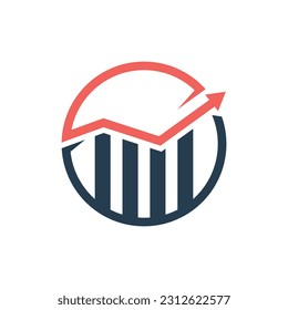 Chart Circle Simple Analytic Logo designs template, Vector symbol concept for accounting company