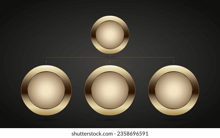 Gráfico de Círculos diseño de botones de botón de alta calidad Gold de lujo y círculo de lujo sobre fondo oscuro
