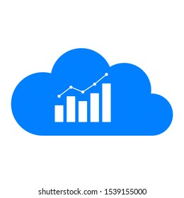 Chart and cloud on white