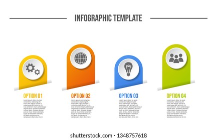 Chart with colorful business icons - infographic template. Vector