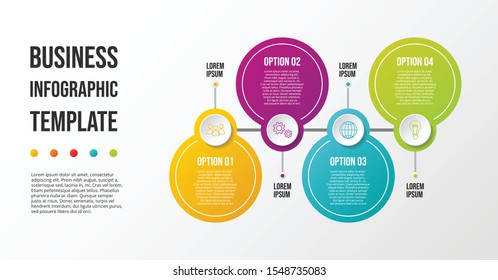 Chart with colorful business icons - infographic template. Vector