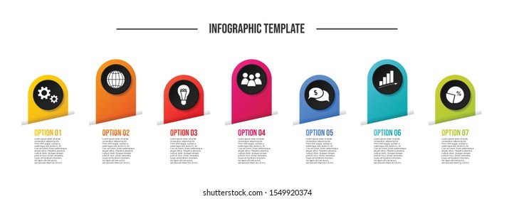 Chart with colorful business icons - infographic template. Vector
