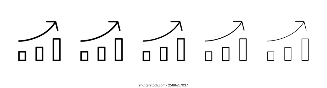 Chart column grow icon Vector logo sign