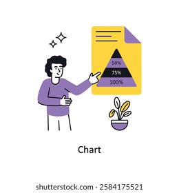 Chart Concept vector illustration.  isolated on white Background. 