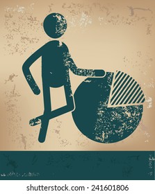Chart concept,human resource on old background,grunge vector