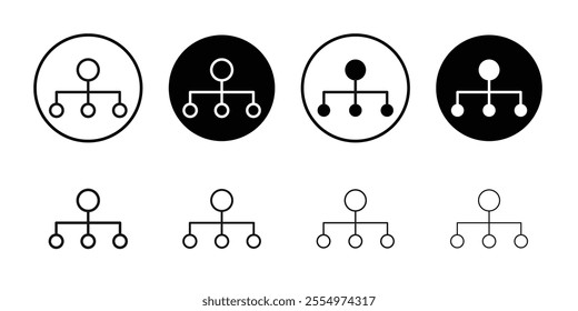 Chart connected icon Black and white outline vector