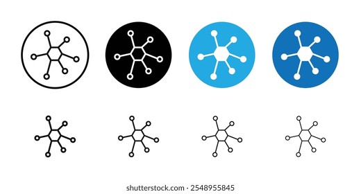 Chart connected icon flat line symbol set.
