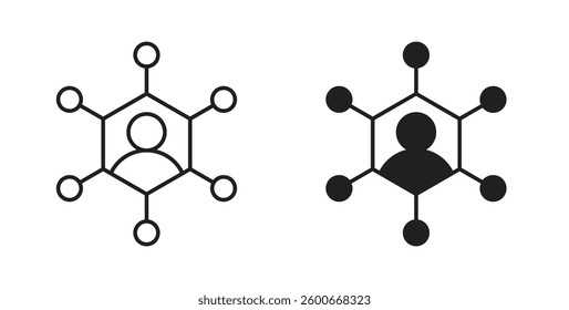 Chart connected icons graphics set vectors