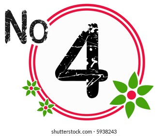 Chart Countdown in Red and Black No 4 (Vector Format)