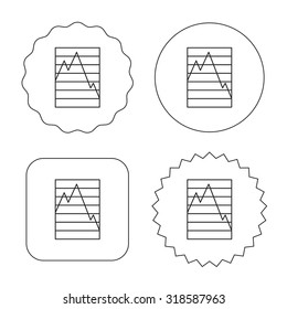 Chart curve icon. Graph diagram sign. Demand reduction symbol. Flat circle, star and emblem buttons. Labels design. Vector