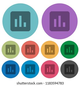 Chart darker flat icons on color round background