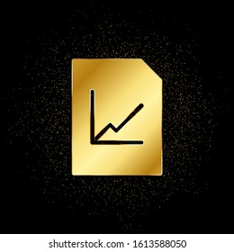 chart, data, file gold icon. Vector illustration of golden particle background.