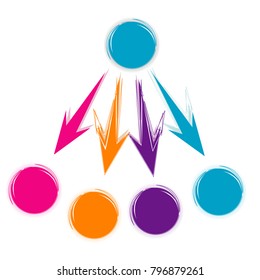 chart data infographic with arrow and circle design illustration