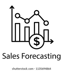 
Chart with decreasing line and dollar symbol symbolising financial loss in business 
