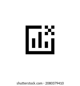 chart delete pixel perfect icon design. Flat style design isolated on white background. Vector illustration
