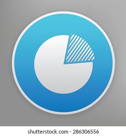 Chart design icon on blue button,clean vector