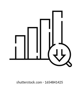Chart diagram analysis line icon, concept sign, outline vector illustration, linear symbol.