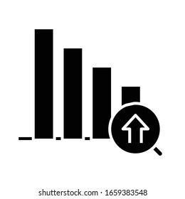 Chart diagram black icon, concept illustration, vector flat symbol, glyph sign.