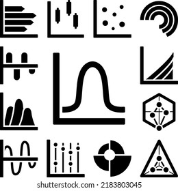 Chart diagram icon in a collection with other items