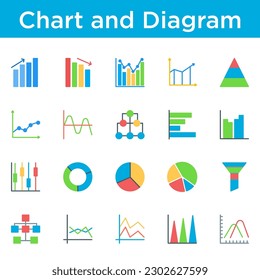 chart and diagram icon set