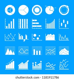 Chart diagram icon set. Simple illustration of 25 chart diagram vector icon for any web design