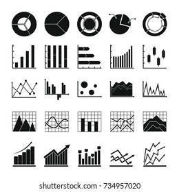 Chart diagram icon set. Simple illustration of 25 chart diagram vector icon for any web design