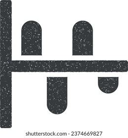 Ilustración vectorial de icono de diagrama de gráfico en estilo de sello