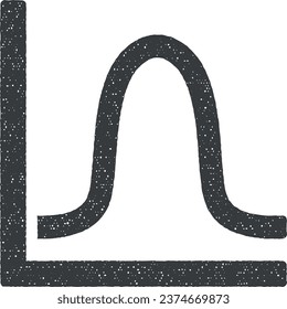 Chart diagram icon vector illustration in stamp style