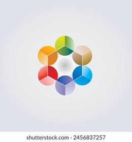 Chart Diagram Icons Abstract Illustrations Wheel, Pyramid, Circle, Cycle, Arrow, Directions Elements for Logo Design