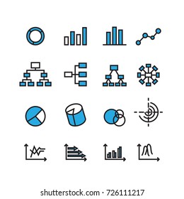 Chart and Diagram icons set,Vector