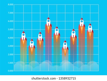 chart or diagram illustrated by rocket