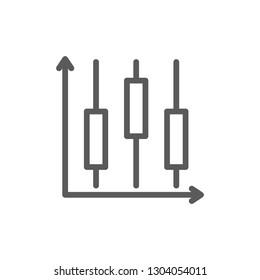 Chart with different levels line icon.