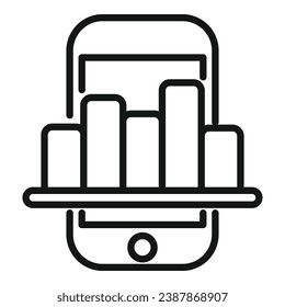 Chart digital ar tech icon outline vector. Augmented reality. Code digital video