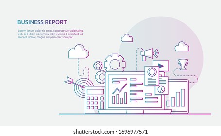 chart document data report concept for business statistics, investment analysis, planning research and finance audit accounting with paper sheet, hands, magnifier, paperwork, charts, graphs element