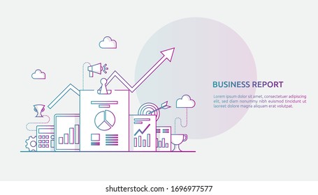 chart document data report concept for business statistics, investment analysis, planning research and finance audit accounting with paper sheet, hands, magnifier, paperwork, charts, graphs element