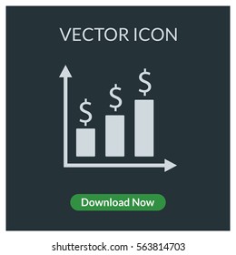 Chart dollar vector icon