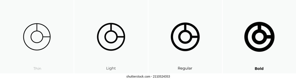 chart donut 2 icon. Thin, Light Regular And Bold style design isolated on white background