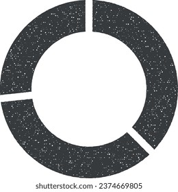 Chart donut transitions icon vector illustration in stamp style