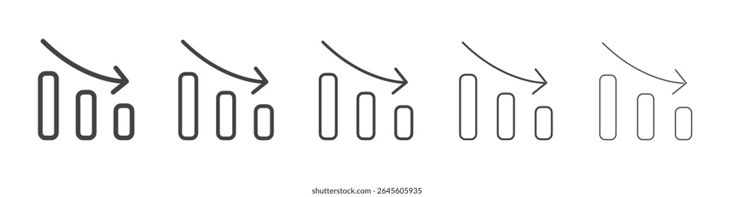 Chart down icon outline ilustration vector symbol