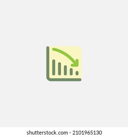Gráfico hacia abajo vector de signo de icono,Símbolo, ilustración de logotipo para web y móvil